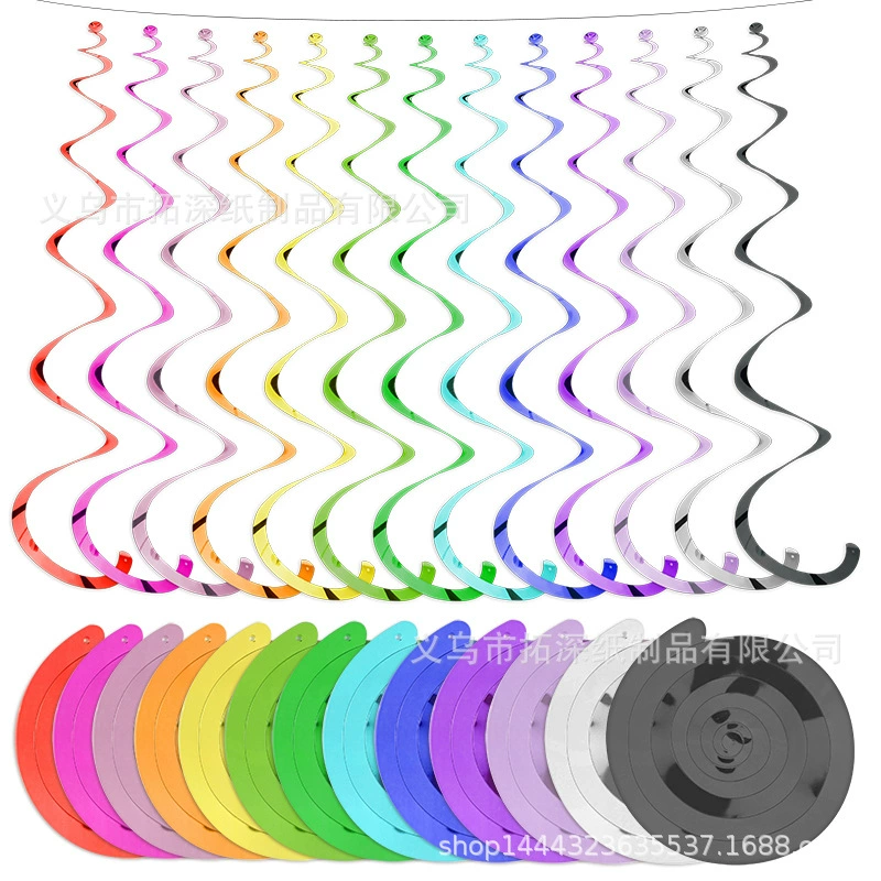 ПВХ Одиночная Спираль висит украшения праздник день рождения Свадебные украшения Рождественская Вечеринка макет цветок ленты