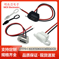 TYPE-C母座2p注入直圧式電気スタンド楕円充電口コンセント防水キャップ付きusbコネクタ