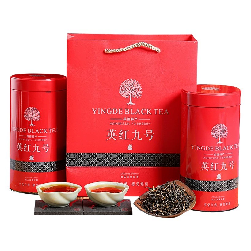 Yingde черный чай Yinghong No.9 Лучжоу-аромат черного чая оптовая продажа с фабрики консервированный Подарочный пакет коробка поколение волос