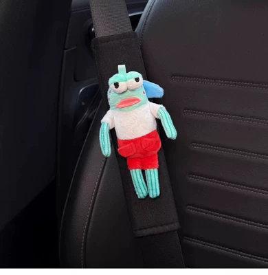 Cute Cartoon Car Seatbelt Shoulder Pads, Car Decoration, Anti-Neck Strangulation, Couple Style, Creative Doll Protective Cover (Seat belt shoulder pad) - cool-fish-safety-belt-shoulder-pads