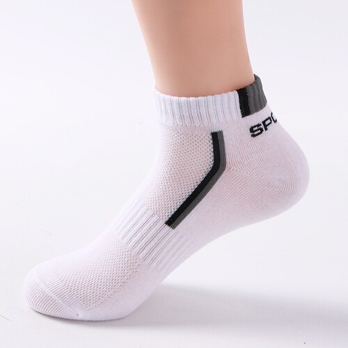 Men's Ankle Socks with Letter Mesh Crew Socks Spring and Summer Light Mouth Breathable Sports Anti-Odor Matchable Pure Cotton Crew Socks Wholesale