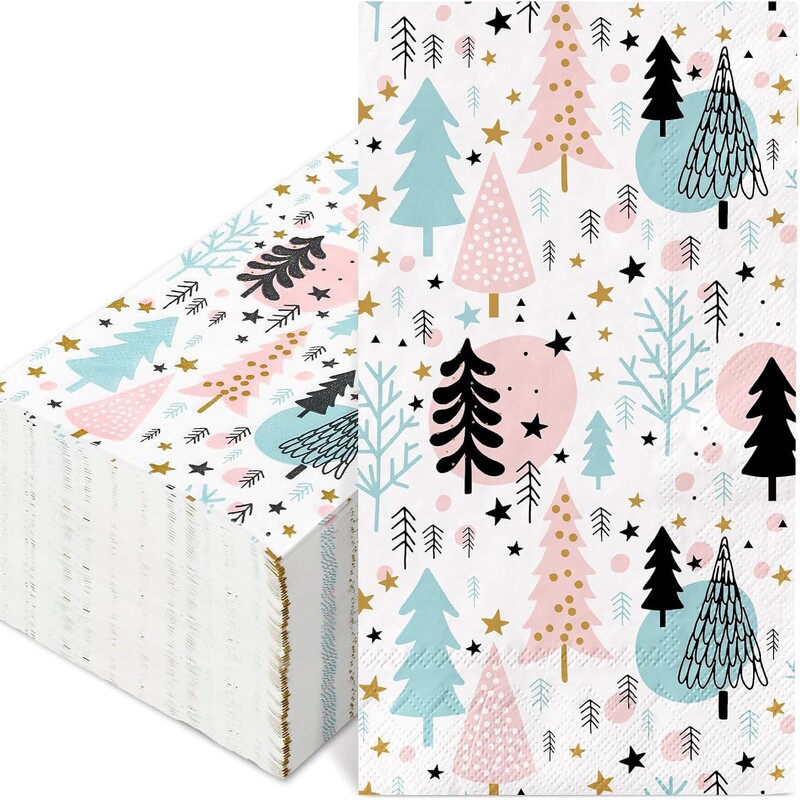 Jueyi New Product Christmas Guest Napkins Pastel Christmas Tree Disposable Paper Napkins Winter Holiday Dinner Handkerchief Paper Jueyi New Product Christmas Guest Napkins Pastel Christmas Tree Disposable Paper Napkins Winter Holiday Dinner Handkerchief Paper