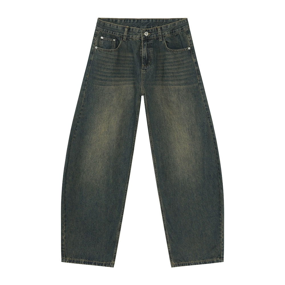 Wide-Leg Jeans (MTLCLOTHES) Korean Style, Water-Washed Denim, Casual Loose Fit