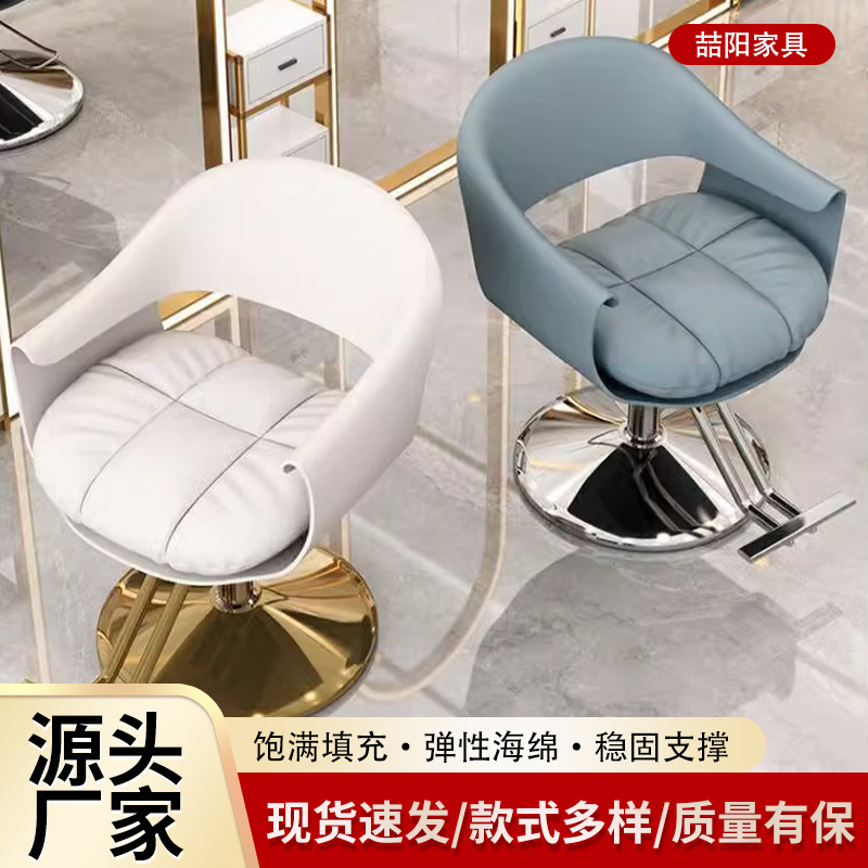 皮革美容椅子美容室椅子理髪店理髪パーマ染め椅子ヘアサロン専用昇降回転理髪椅子|undefined
