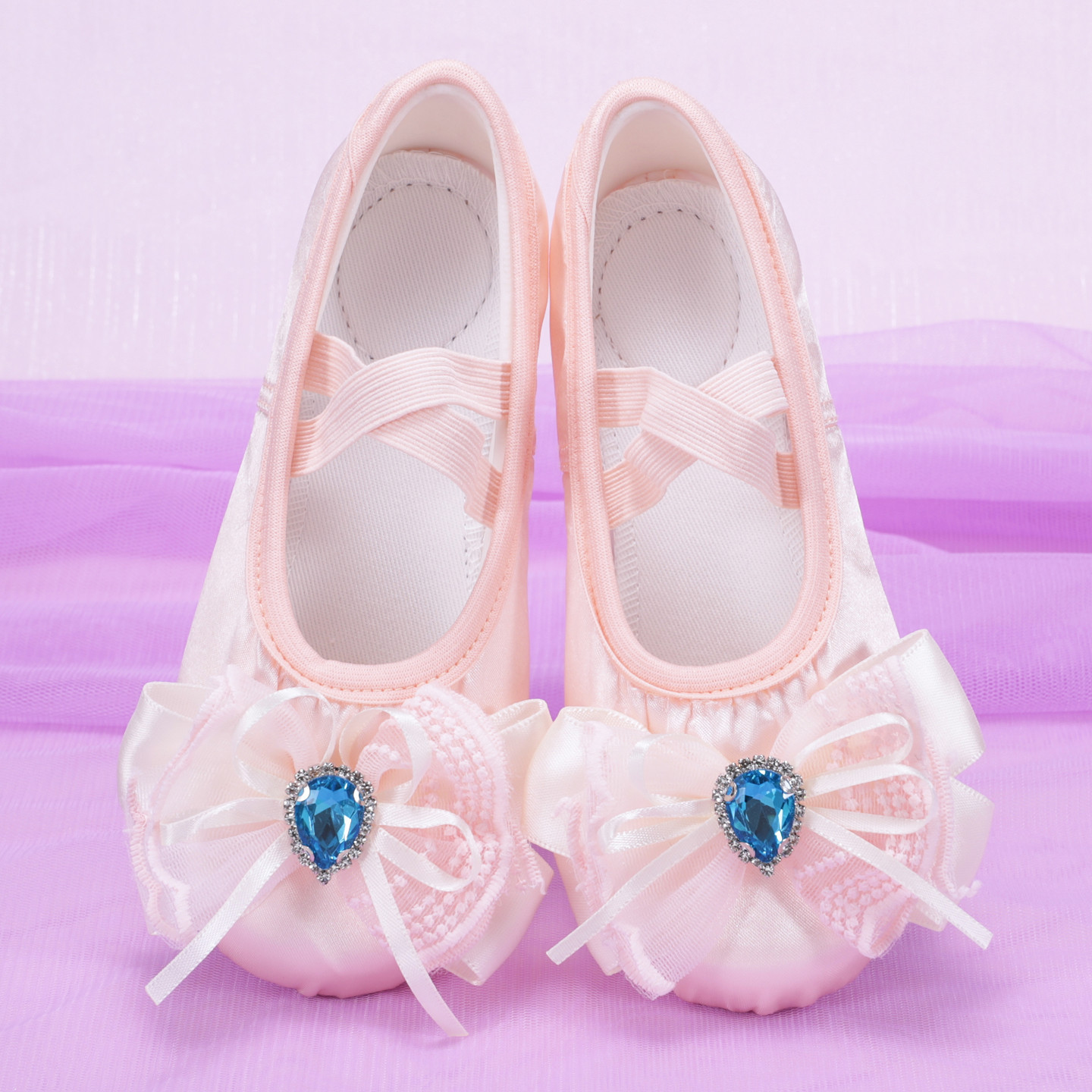 Cute Satin Dance Shoes Ladylike Kidsren's Dance Shoes Kindergarten Baby Performance Ballet Cat Claw 8142