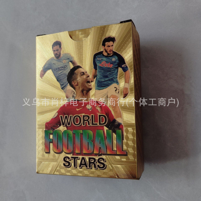 Tarjetas transfronterizas Europa League Tarjetas Estrellas de la Copa del Mundo Tarjetas Estrellas Periféricas Tarjetas de fútbol Inglés 55 Tarjetas de lámina de oro