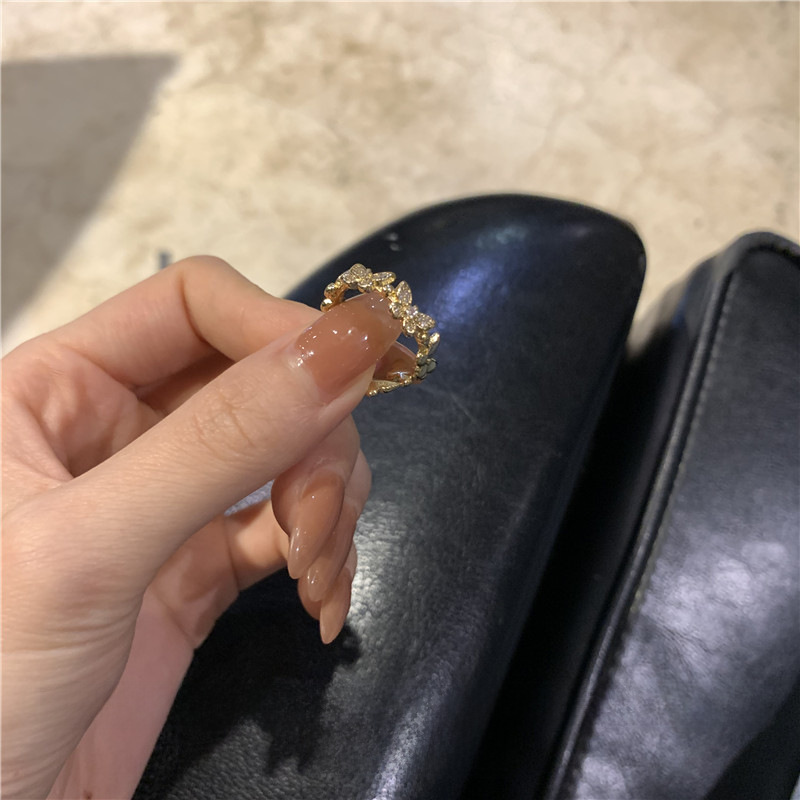 Butterfly Open Ring Women's Mori Korean Style Simple ins Niche Design Personalized Internet Celebrity Fashion Adjustable Ring_voghion.com
