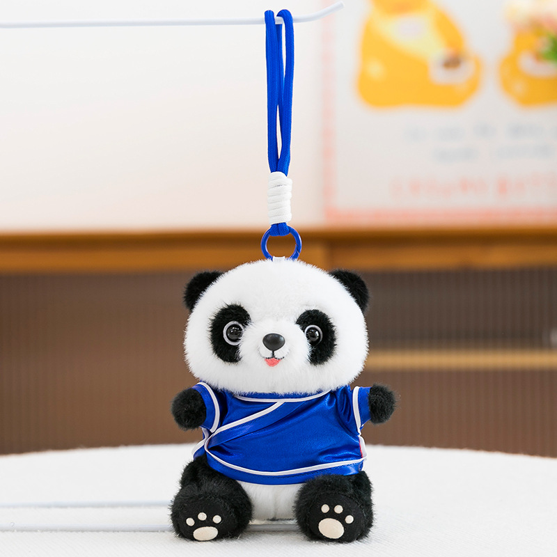Tesoro nacional panda muñeca colgante Tang traje chino Chengdu panda muñeca regalo de cumpleaños impresa logotipo juguetes de peluche