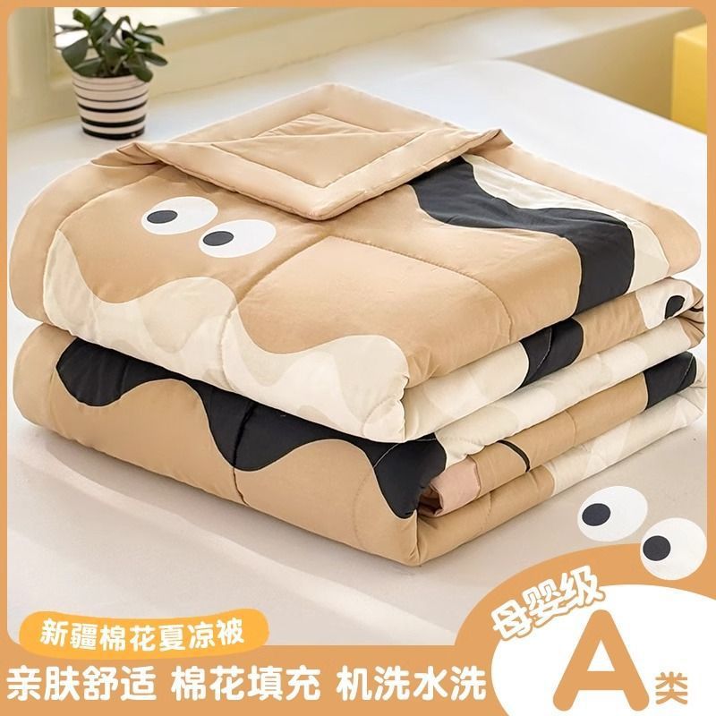 Niños verano colcha de algodón, jardín de infantes de algodón, bebé siesta, colcha de aire acondicionado de verano para bebés, se puede lavar a máquina clase A