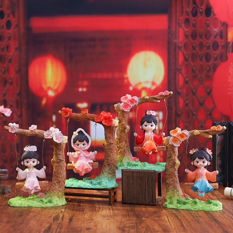 Chinese Retro Creative National Color Long Song Swing Ornaments Ins Style Popular Home Accessories for Girlfriend Birthday Gifts