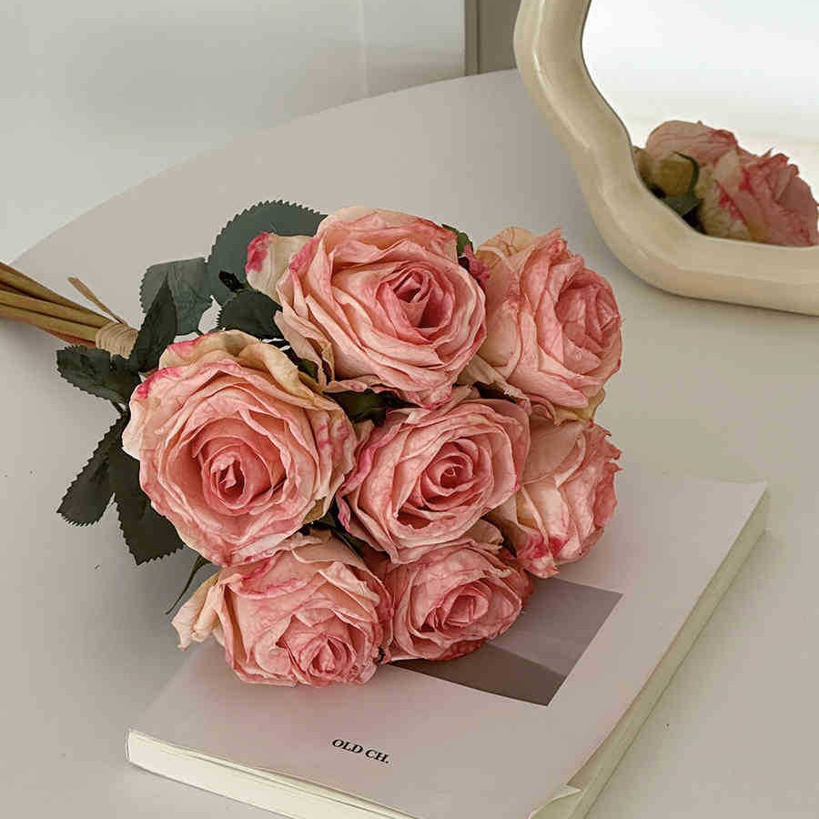 INS Anna Rose flor artificial mesa de comedor sala de estar decoración Salón de la boda celebración de la flor accesorios de fotografía
