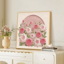 法式奶油风玫瑰花卉桌面摆画艺术电视柜装饰画玄关餐厅边斗柜挂画