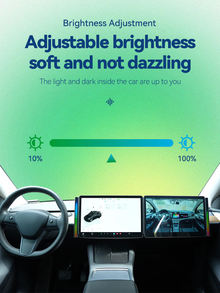 Car Atmosphere Light Pickup Light Colorful E-Sports Rgb Voice Controlled Rhythm Light Bar Atmosphere Light Accessories