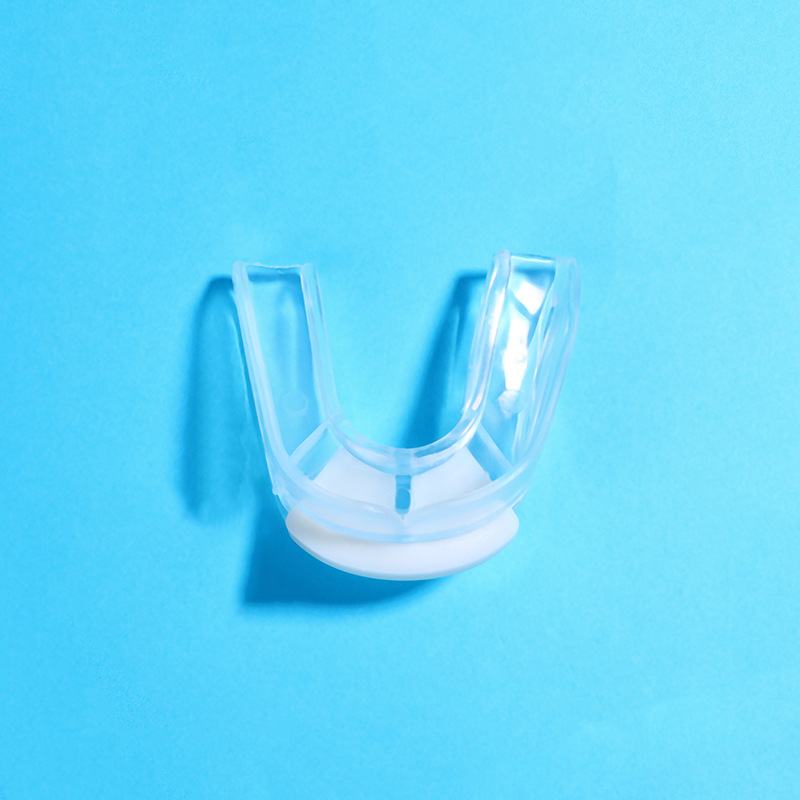 Protector de dientes masticable anti-molar de boxeo Protector de dientes de doble cara tirantes bola azul deportes protector de dientes suelto boxeo