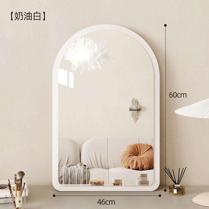 Espejo de vestir arqueado medieval en el hogar dormitorio de niñas espejo de maquillaje se puede colgar en la pared dormitorio de estudiantes espejo de oficina