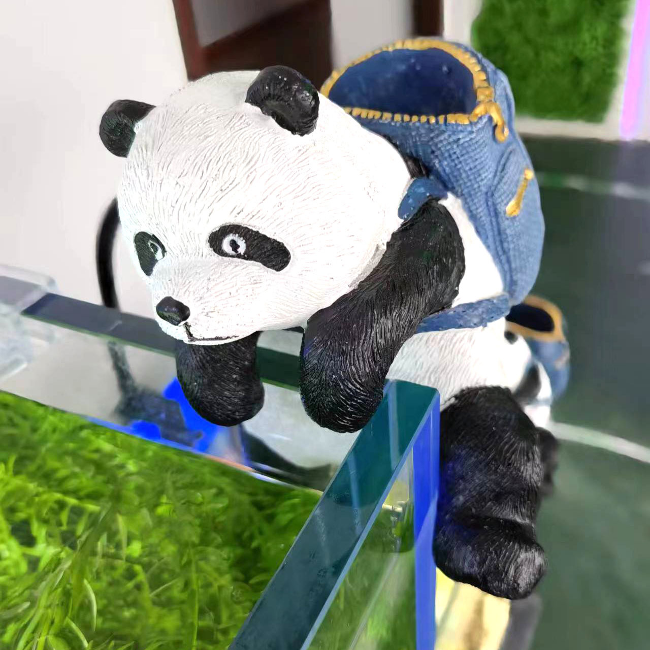 Adorno Colgante de Resina para Pecera, Diseño de Panda, Decoración de Pared para Acuario, Gato Acostado Moderno, Venta al por Mayor