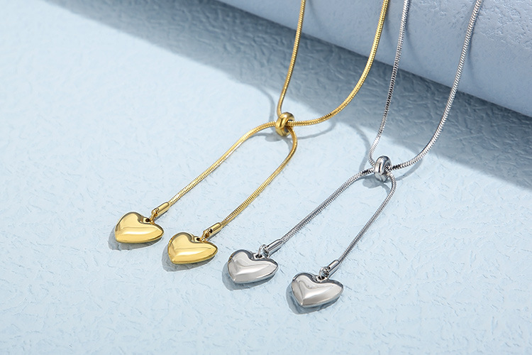 Necklace Classification 304 Stainless Steel Chain Material Fashion Heart Shape Titanium Steel Necklace 1 Piece