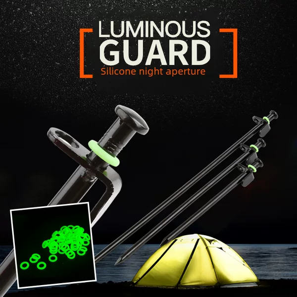 Outdoor multifunctional ground nail fluorescent ring night aperture luminous silicone ring camping tent canopy nail warning ring accessories