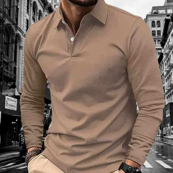 European and American ins Cross-border 2024 Spring and Autumn Quick Sale Amazon POLO Shirt Men's Long Sleeve Sports Polo Shirt