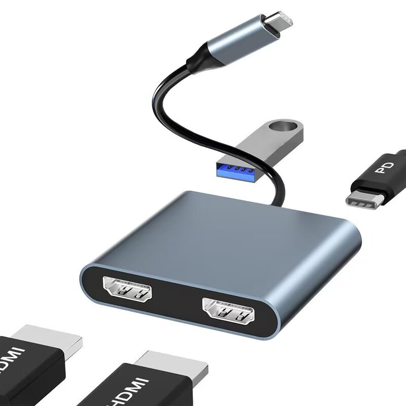 Type-C to Dual HDMI Docking Station Usb3.0 Card Reader Pd Fast Charging Laptop Multi-Screen Display Docking Station Type-C to Dual HDMI Docking Station Usb3.0 Card Reader Pd Fast Charging Laptop Multi-Screen Display Docking Station