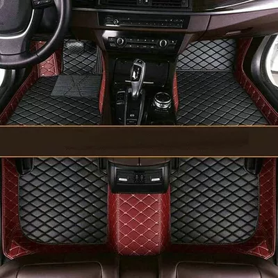 Modelə uyğun ayaqaltı | single-layer color matching car - specific-model-year-notes-or-message-customer-service-red-and-black-single-layer-diamond-lattice