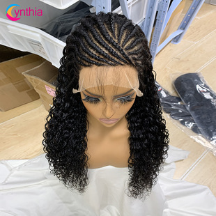 13*4 Spliced Braided Hair Water Human Hair Wig Human Hair Wigs