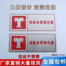 喷淋水泵接合器指示牌防喷消防水提示心安设施铝板试水地上标志牌