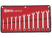天赋（GENIUS）GW-7611M 工具11件套精抛光公制两用快扳
