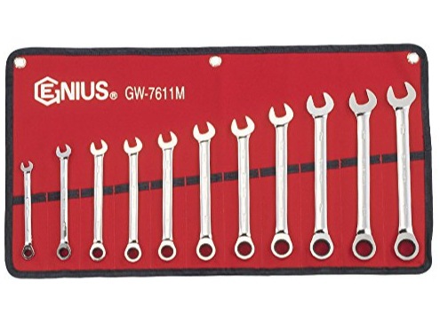 天赋（GENIUS）GW-7611M 工具11件套精抛光公制两用快扳