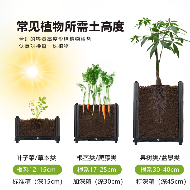 Balcony Planting Basin Planting Box Rectangular Planting Basin Plastic Flowerpot Outdoor Flower Box Roof Planting