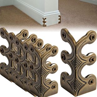 Chinese antique pure copper corner protector, metal corner protector skirting corner protector, solid brass corner protector two bread corner home