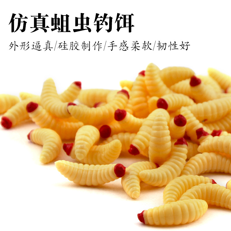 Luya cebo suave de cuatro colores pan gusano 2cm/0,4g caballo boca Mesa pesca simulación cebo falso gusanos 100 unids/bolsa