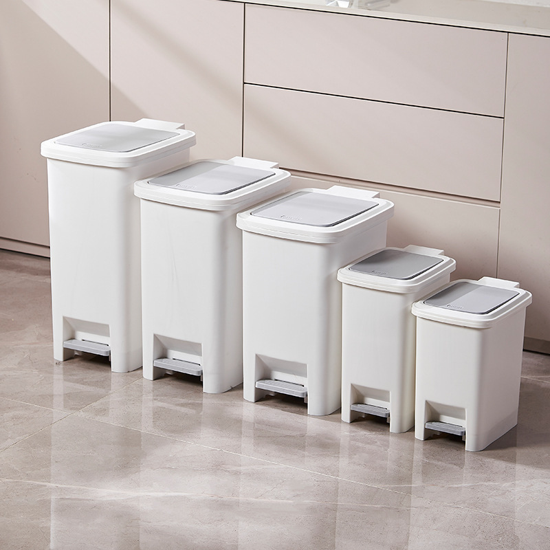Large Household Pedal Trash Can with Lid for Kitchen, Bathroom, and Toilet Use, Large Capacity Wastebasket