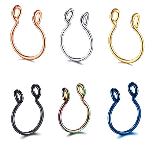 Popular European-style piercing nose jewelry stainless steel non-piercing U-shaped nose ring simple cross-border direct sales nose ring and lip ring