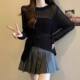 Summer Thin Lazy Style Overshirt Women's Live Explosions Round Neck Irregular Waisted Lace-up Hollow Knit Sweater