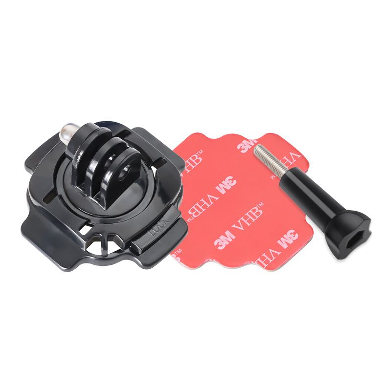 Accesorios Gopro 360 grados base de casco de rotación soporte de fijación arqueado con 3M adhesivo para cámara deportiva