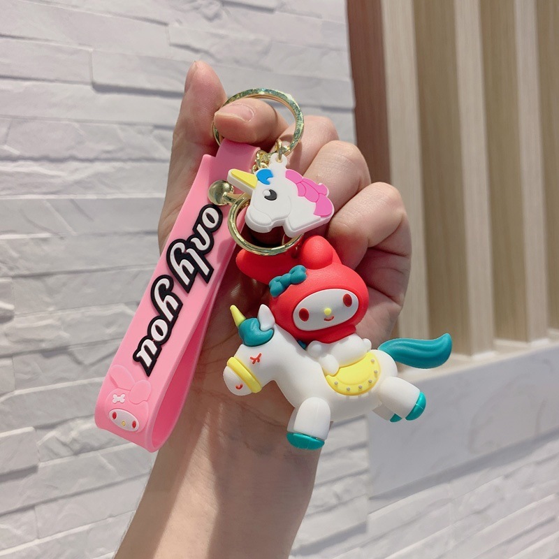 インターネット有名人かわいい馬 Xiaochi 虹馬ユニコーンキーホルダーカップルバッグペンダント車のキーチェーンギフト卸売|undefined