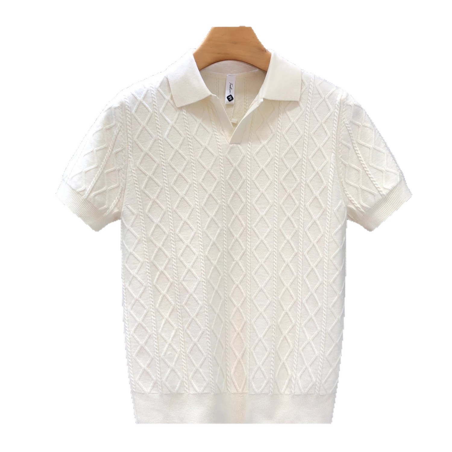 Camisas polo cuello V cuello gaviota camiseta de manga corta texturas de hombre con solapa vieja camiseta de viento de verano fábrica transfronteriza al por mayor