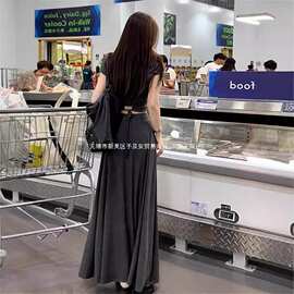 御姐风气质连衣裙子女2026夏季新款法式性感修身显瘦两件套装