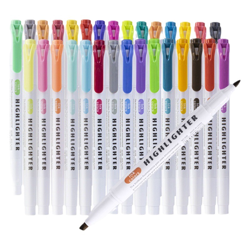 Marcador de color retro de doble cabeza marcador de color macaron color de luz color estudiante clave Diario pluma