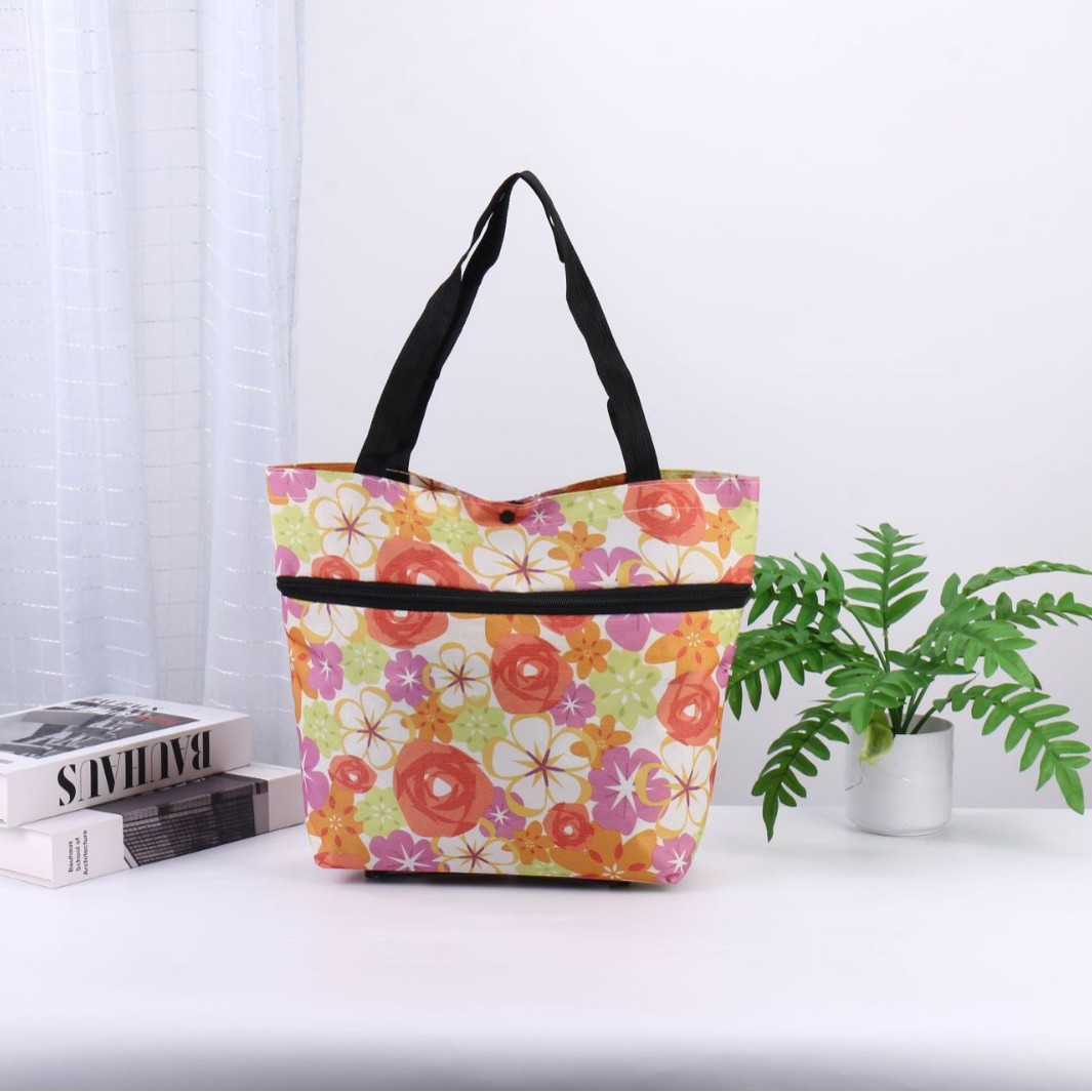 带轮折叠购物袋购物车TrolleyBag两用拖轮包超市买菜车收纳大容量