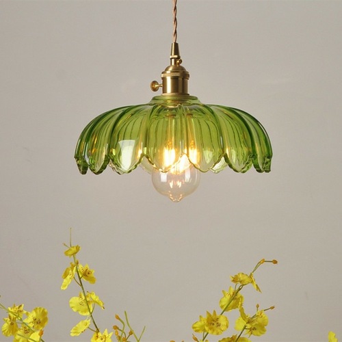 奥博美式复古黄铜玻璃吊灯老上海墨绿色怀旧民宿餐厅灯具跨境专供