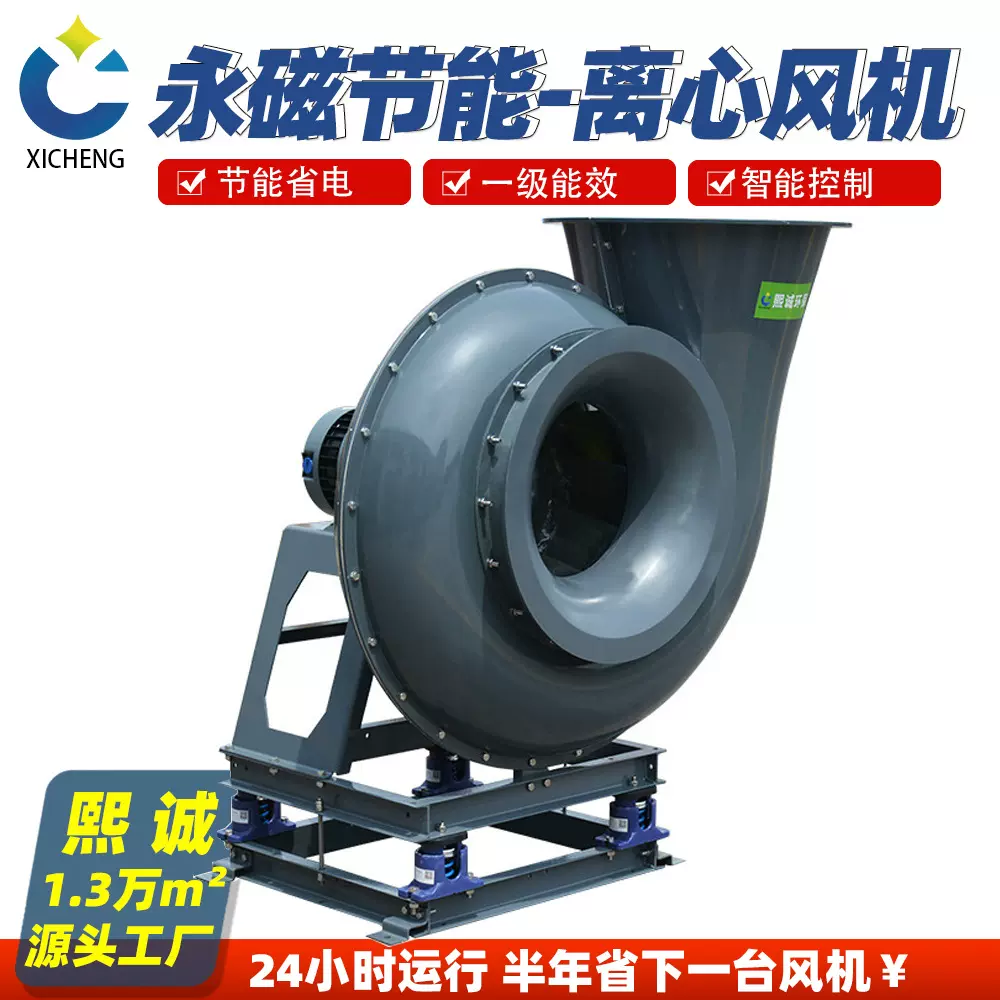 XICHENG直连4-72永磁风机FRP工业通风节能380V玻璃钢变频离心风机