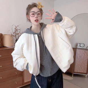 Korean Style Short Quilted Thickened Coat Women's 2024 Winter New Loose Fashionable Warm Small Cotton-padded Jacket