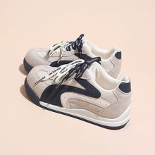 德训鞋阿甘鞋女轻便软底显脚小2025秋运动鞋双鞋带厚底透气网面鞋