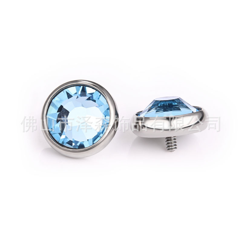 F136 Titanium Alloy Inlaid Czech Diamond Tongue Nail Lip Ear Piercing Jewelry detail image 11