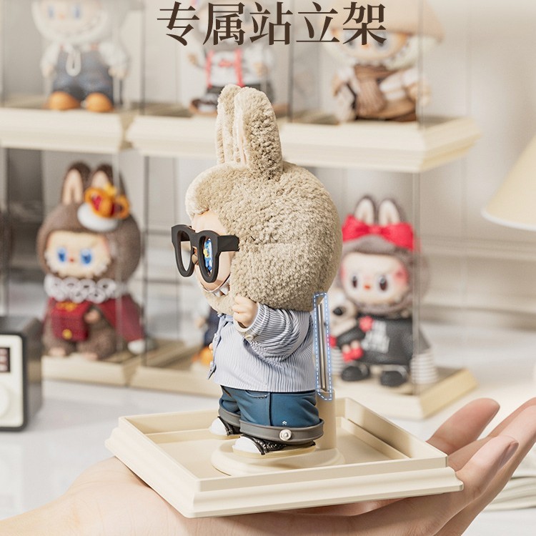labubu盲盒展示盒搪胶娃娃玩偶支架展示架拉布布罗马架收纳盒|undefined