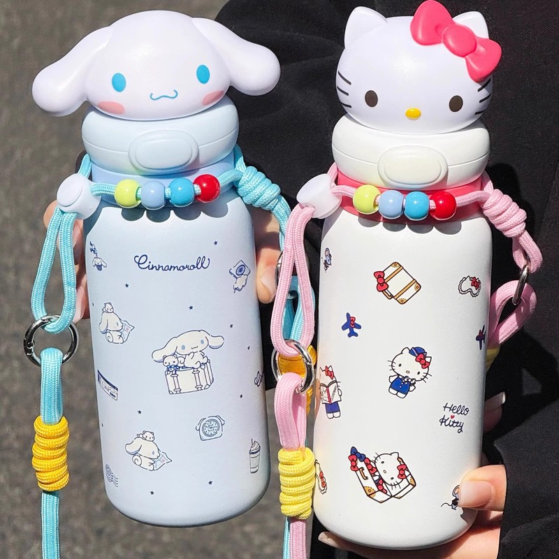 HelloKitty可爱保温杯女生新款2025高颜值水杯上学办公室便携杯子|undefined
