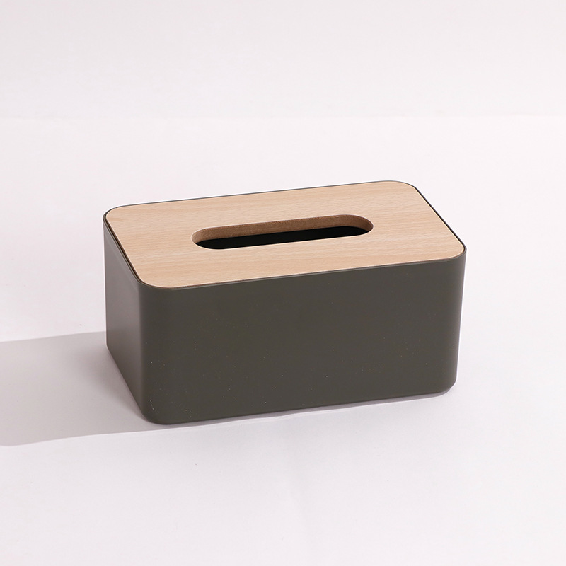 デスクトップのリビングルームの日本式の竹のティッシュの箱のプラスチックのシンプルな引き出しの箱のアイデアの家庭用多機能の収納の紙の箱|undefined