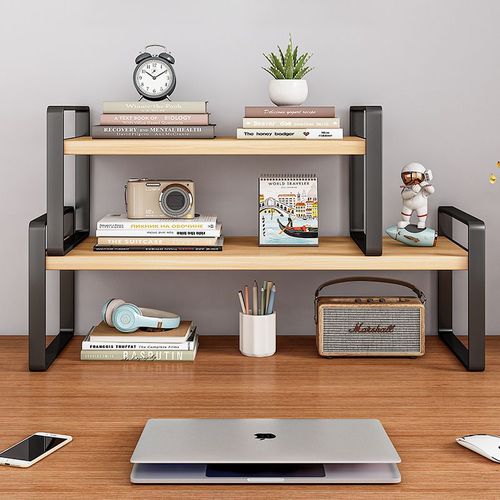 Desk storage rack desktop multi-layer organizer simple office desk small shelf iron student bookshelf